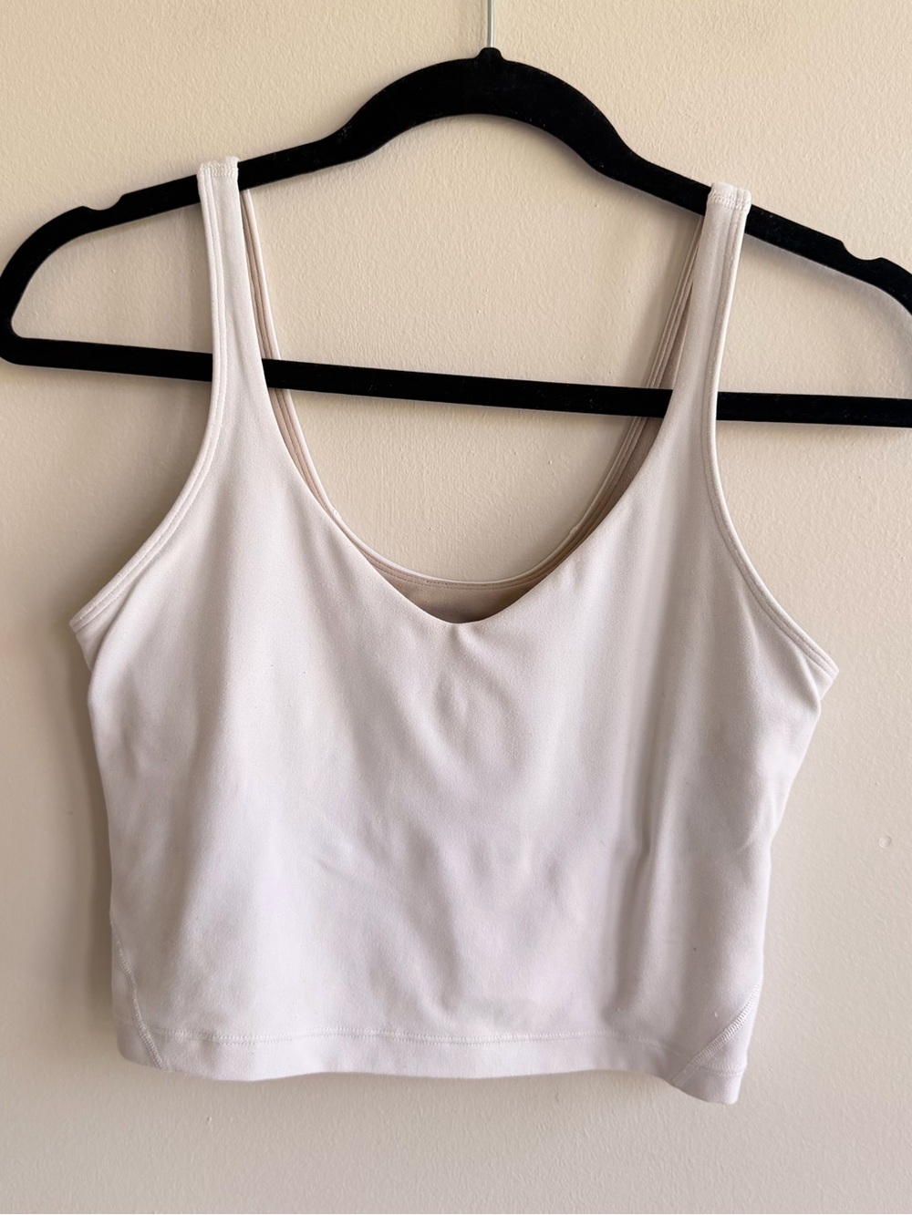 lululemon athletica White Scoop-Neck Seamless Crop Tank